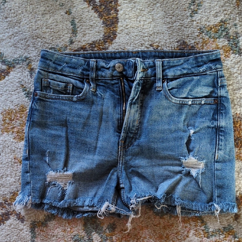 Old Navy Blue Distressed Jean Shorts